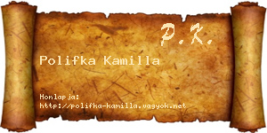 Polifka Kamilla névjegykártya